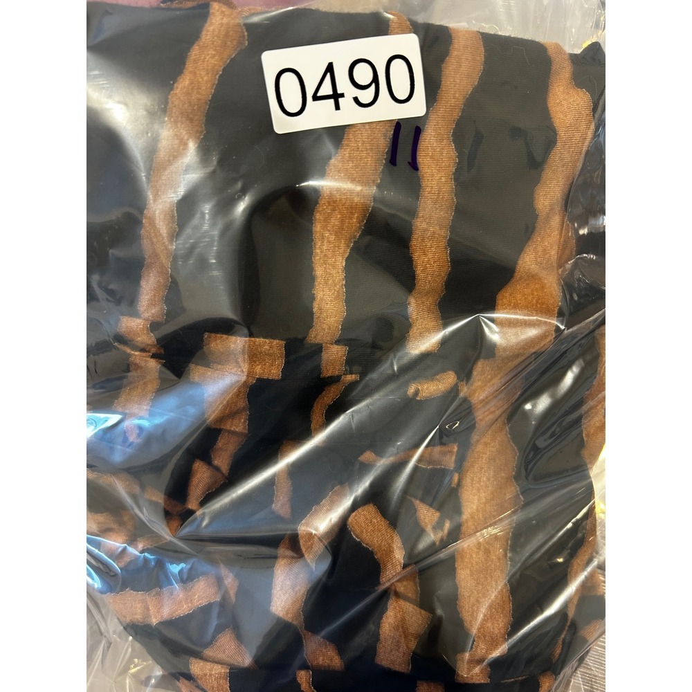 Ann Taylor LOFT Womens Medium Black Bronze Tiger Stripe Jersey Knit Belted Dress - Picture 5 of 5